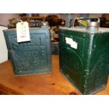 TWO VINTAGE SHELL AND ESSO FUEL CANS.
