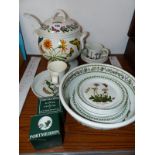 A PORTMEIRION SOUP TUREEN, BOWLS AND PLATES