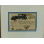 NINE FRAMED COLOUR PRINTS OF VINTAGE MOTORCAR ADS, SIZES VARY (9)