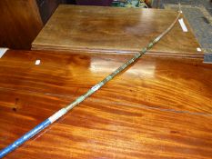 A LARGE VINTAGE WHIP. SIGNED CHAWLEY & SONS OF PETERBOROUGH.