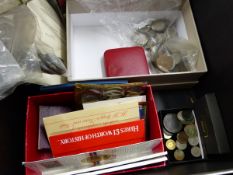 A QUANTITY OF VARIOUS GB COINAGE INC. BOXED FESTIVAL OF BRITAIN COINS, UNCIRCULATED £1 COINS ETC.