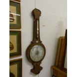 A JUDGE OF POTTON MAHOGANY WHEEL CASED BAROMETER