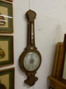 A JUDGE OF POTTON MAHOGANY WHEEL CASED BAROMETER