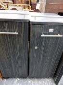 A PAIR OF MODERN SIDE CABINETS WITH DRAWERS.