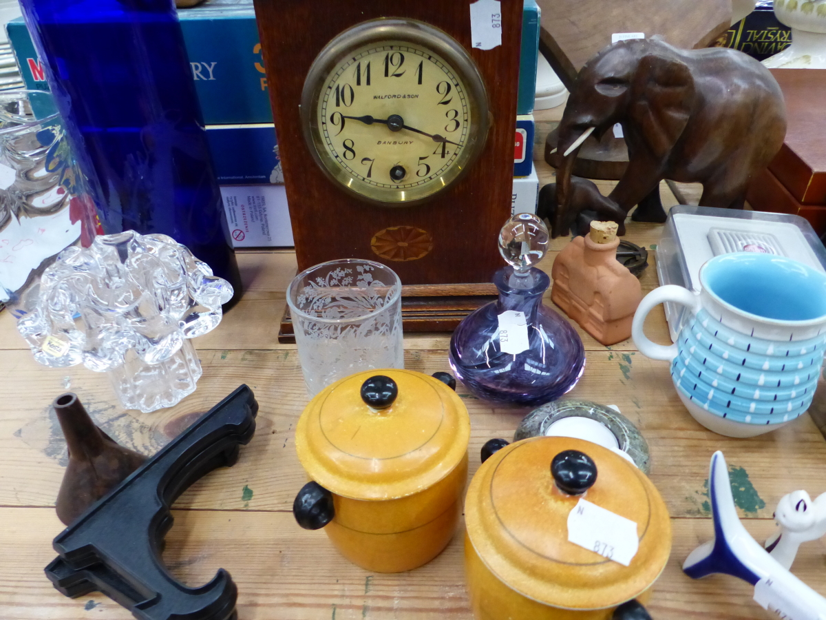 A WOODEN BUST, A CLOCK, JIGSAW PUZZLES TOGETHER WITH CERAMICS - Image 4 of 4