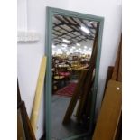 A LARGE PAINTED FRAME WALL MIRROR