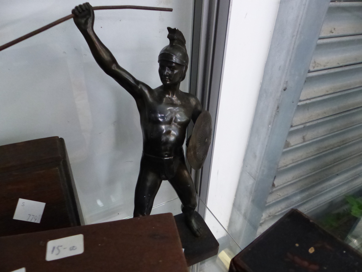 A MINIATURE BUREAU, A LACQUER CABINET, BURR MAPLE DRAWERS, TWO PIECES OF CLOISONNE AND A SPELTER - Image 2 of 2