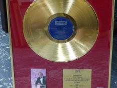 A RECORD SALES AWARD FOR HOWARD KEEL'S "I LOVE YOU SO" PRESENTED TO JOHN TWIGG 1984