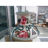 A RARE WEMYSS WARE CHAMBERSTICK, A PAIR OF SMALL DISHES, A SQUARE DISH WITH BEE DECORATION AND A