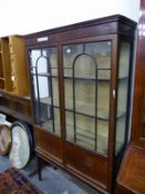 AN EDWARDIAN DISPLAY CABINET, 103 x 32 x 177cm H