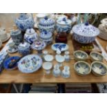 ORIENTAL BLUE AND WHITE PORCELAINS TOGETHER WITH A VOLUME GREAT NATIONAL TREASURES OF CHINA