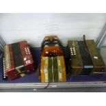 HOHNER AND ERICA ACCORDIONS TOGETHER WITH TWO CONCERTINAS