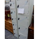 TWO METAL LOCKERS, LARGEST W 46 X D 46 X H 178CMS.