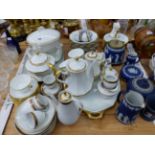 SCHLAGGENWALD AND PORSGRUNN TEA, COFFEE AND DINNER PORCELAINS TOGETHER WITH SEVEN PIECES OF BLUE