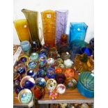 MDINA AND WHITEFRIARS GLASS TOGETHER WITH A COLLECTION OF GLASS PAPERWEIGHTS