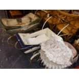 A VICTORIAN STYLE DOLLS PRAM, A TRIANG DOUBLE PRAM AND A SWAN DOLLS PRAM (3)