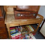 A LATE VICTORIAN PINE WASH STAND, 107 x 52 x H. 78cms.