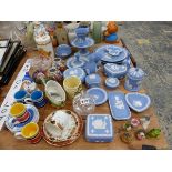 WEDGWOOD BLUE JASPER TOGETHER WITH OTHER CERAMICS AND GLASS