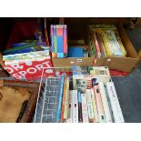 A COLLECTION OF BOOKS TO INCLUDE RUPERT ANNUALS, HARRY POTTER BOX SET, VINTAGE ANNUALS, ADRIAN MOLE,