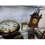 A COMITTI WALL CLOCK TOGETHER WITH TWO MANTEL CLOCKS