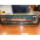 A DECORATIVE TITANIC DISPLAY IN GLAZED CASE.