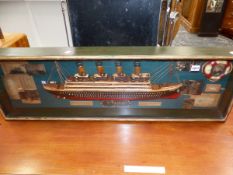 A DECORATIVE TITANIC DISPLAY IN GLAZED CASE.