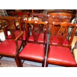 A SET OF SIX MAHOGANY DINING CHAIRS INCLUDING TWO ARMCHAIRS (6)