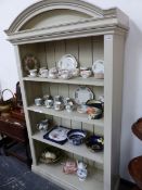 A LARGE PAINTED PINE BOOKCASE. W 104 X D 45 X H 202CMS.