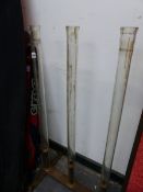 A TRIPLE GLASS TUBE CANDLE STAND.