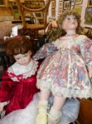 A LARGE LEONARDO PORCELAIN COLLECTORS DOLL, CHLOE, TOGETHER WITH ONE OTHER ELOSIE.