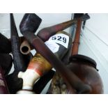 A COLLECTION OF BRIAR AND OTHER PIPES