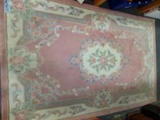 A CHINESE AUBUSSON DESIGN RUG, 239 x 150cm