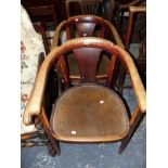 A PAIR OF ART DECO BENTWOOD CHAIRS (2)
