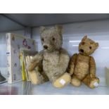 TWO TEDDY BEARS TOGETHER WITH BEATRIX POTTER BOOKS