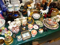 TWO PAIRS OF CHINESE VASES, MISCELLANEOUS CERAMICS, TO INCLUDE A DOULTON FLAMBE RABBIT AND