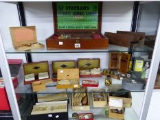 STATHAMS STUDENTS CHEMICAL CABINET, A STUDENTS MICROSCOPE AND INSECT MOUNTING TOOLS