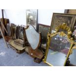 A GILT FRAME ROCCOCO WALL MIRROR AND VARIOUS OTHER MIRRORS FOR RESTORATION (QTY)