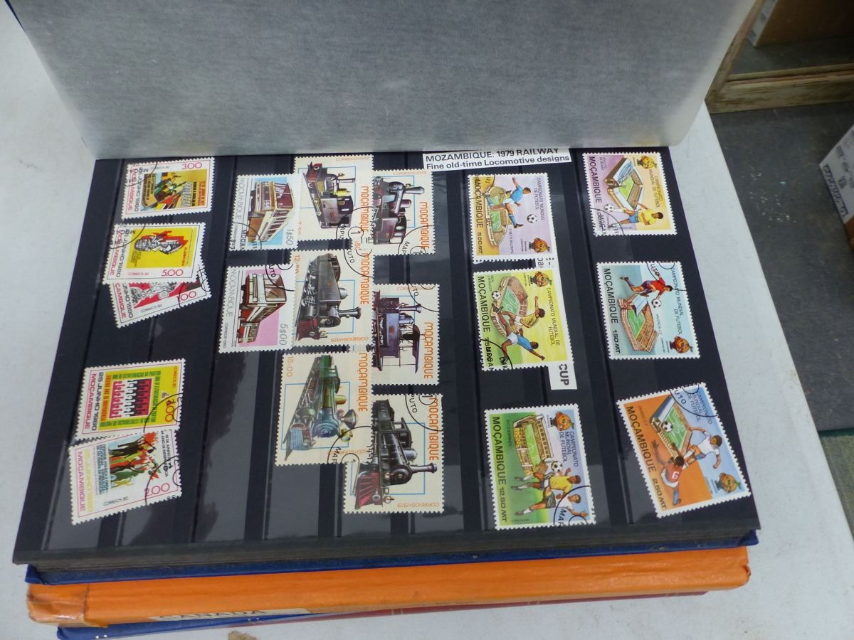 VARIOUS WORLD STAMPS IN ALBUMS.