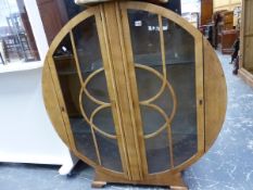 AN ART DECO CIRCULAR DISPLAY CABINET