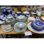 A DOULTON ROSE ELEGANS PART SERVICE, BLUE AND WHITE WARES, DOULTON SERIES WARE BOWLS, A CHARACTER