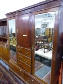 A LARGE EDWARDIAN MAHOGANY COMPACTUM WARDROBE, 184 x 54 x 213cm H