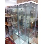 SIX MODERN GLASS DISPLAY CABINETS W 43 X D 37 X H 164 CM