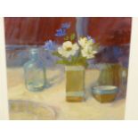 SALLIANN PUTMAN (CONTEMPORARY ) ARR. STUDIO STILL LIFE IN THE STUDIO, SIGNED, OIL ON BOARD. 33 x 30.