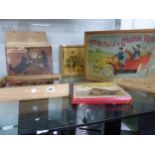 A GROUP OF ANTIQUE AND VINTAGE JIGSAW GAMES.