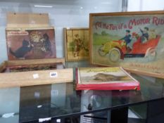 A GROUP OF ANTIQUE AND VINTAGE JIGSAW GAMES.