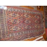 TWO ANTIQUE TURKOMAN BAG FACES, 108 x 70 AND 111 x 66cms (2)