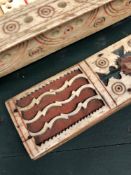 A LATE/18th/EARLY 19th C. BONE PRISONER OF WAR WORK DOMINO SET, THE SLIDE OUT LID TO THE BOX WITH CE