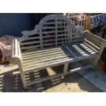 GOOD QUALITY TEAK GARDEN BENCH WIDTH 1650mm HEIGHT 1050mm