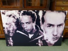 KEVIN WETENBERG, BLACK AND WHITE PHOTOGRAPHIC PRINT IN PERSPEX, MASSIVE ATTACK. 160 x 100cms
