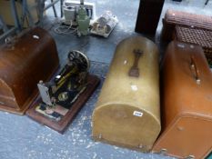 FOUR VARIOUS VINTAGE SEWING MACHINES